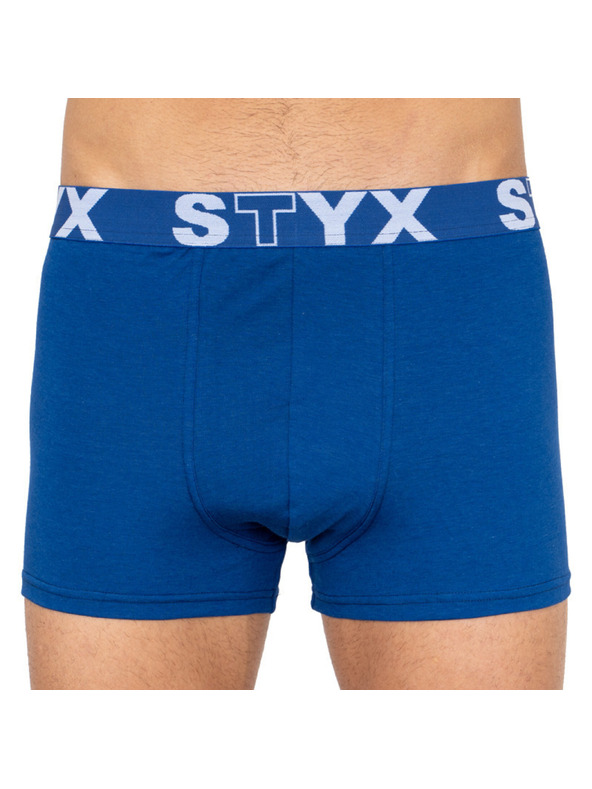 Styx Sada tří pánských boxerek v modré a bílé barvě Styx