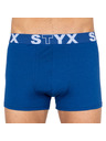 Styx Sada tří pánských boxerek v modré a bílé barvě Styx