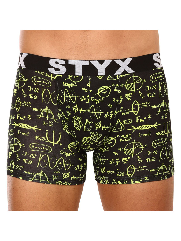Styx Černé pánské vzorované boxerky Styx