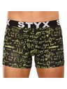 Styx Černé pánské vzorované boxerky Styx