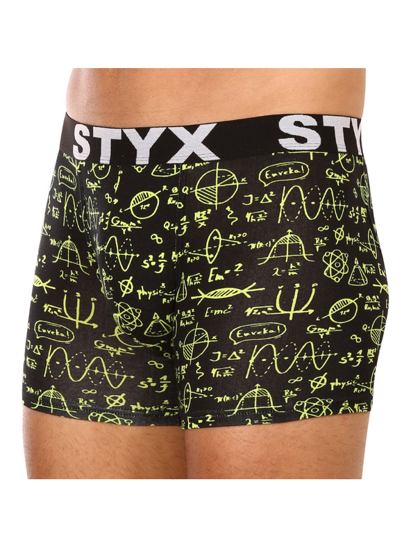 Styx Černé pánské vzorované boxerky Styx
