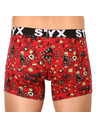 Styx Červené pánské vzorované boxerky Styx Zombie
