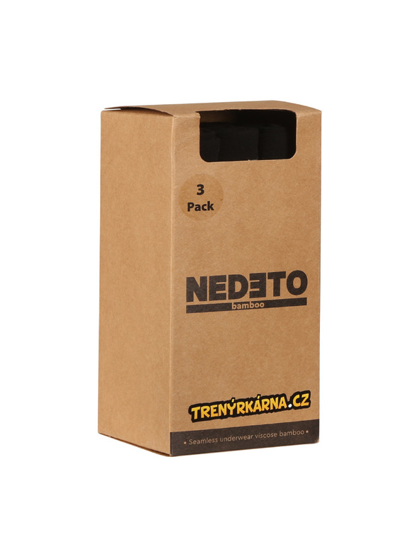 Nedeto Sada třípánských bezešných boxerek v černé barvě Nedeto
