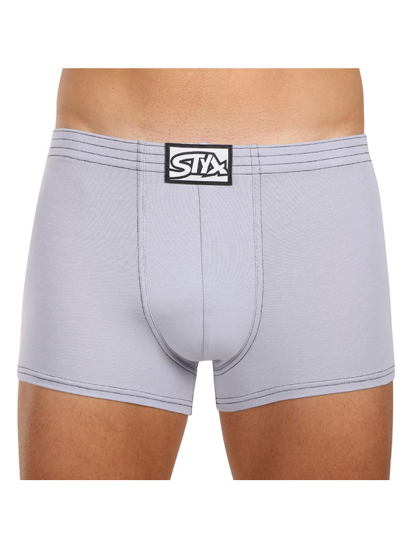 Styx Pánské boxerky Styx klasická guma světle šedá
