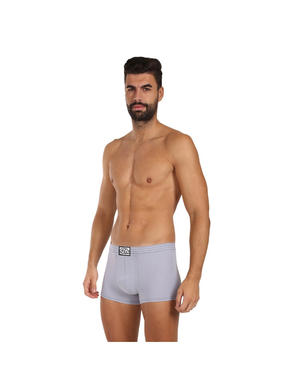Styx Pánské boxerky Styx klasická guma světle šedá