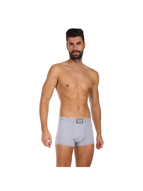 Styx Pánské boxerky Styx klasická guma světle šedá