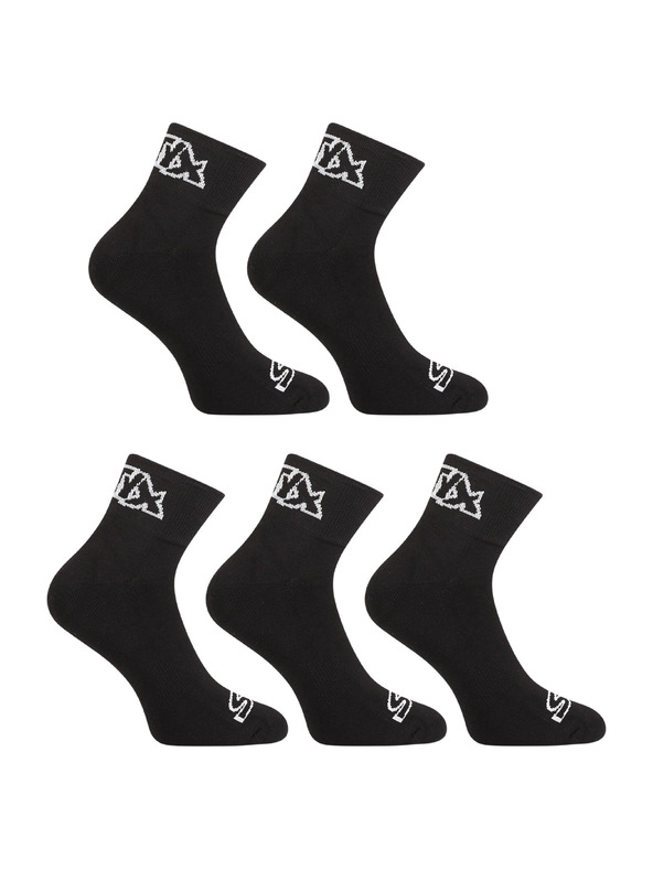 Styx 5PACK ponožky Styx kotníkové černé