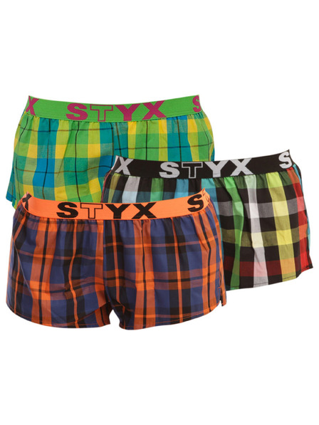 Styx 3PACK dámské trenky Styx sportovní guma vícebarevné