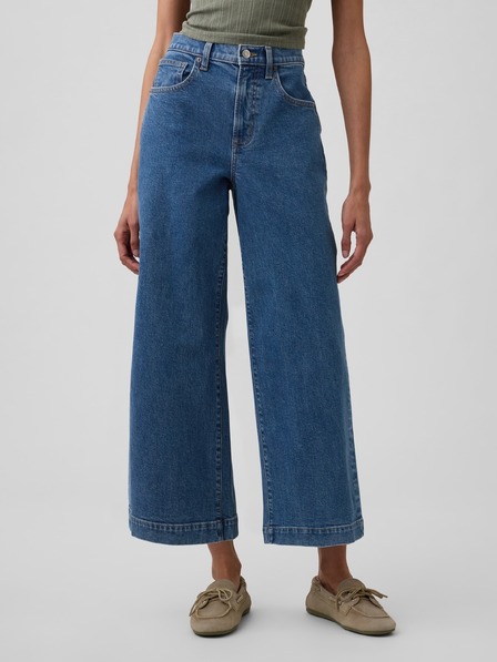 GAP Džíny High Rise Wide-Leg Crop GAP