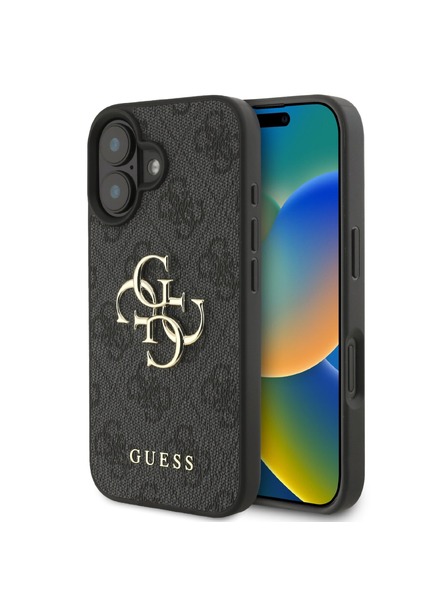 Guess Guess PU 4G Metal Logo Zadní Kryt pro iPhone 16 Grey