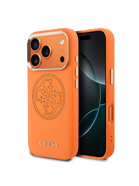 Guess Guess PU Perforated 4G Logo MagSafe Zadní Kryt pro iPhone 17 Pro Orange