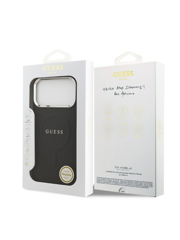 Guess Guess PU Saffiano MagSafe Zadní Kryt pro iPhone 17 Pro Max Black