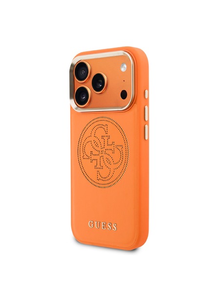 Guess Guess PU Perforated 4G Logo MagSafe Zadní Kryt pro iPhone 17 Pro Max Orange