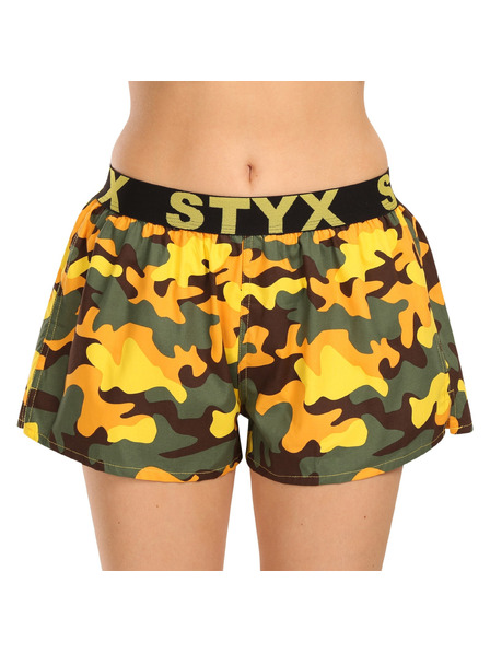 Styx Dámské trenky Styx art sportovní guma maskáč žlutý