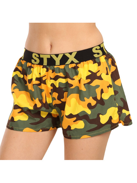 Styx Dámské trenky Styx art sportovní guma maskáč žlutý