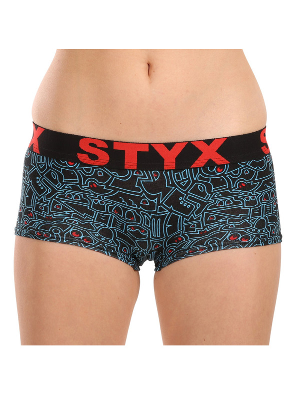 Styx Dámské kalhotky Styx art s nohavičkou doodle