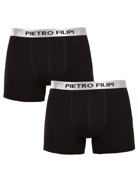 Pietro Filipi Sada dvou - pánské boxerky Pietro Filipi černé Metalic silver