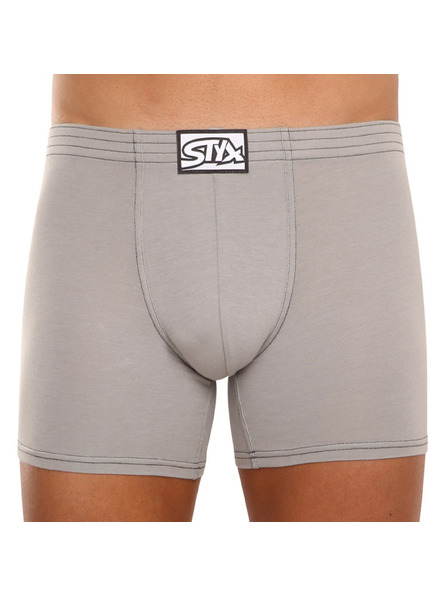 Styx Pánské boxerky Styx long klasická guma světle šedé