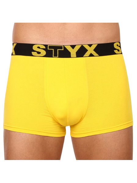Styx Pánské boxerky Styx sportovní guma žluté