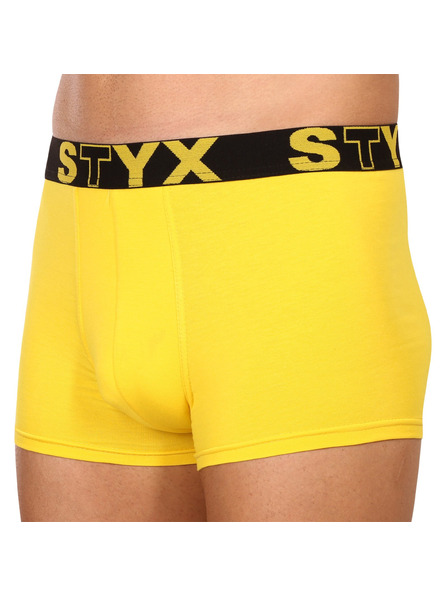 Styx Pánské boxerky Styx sportovní guma žluté