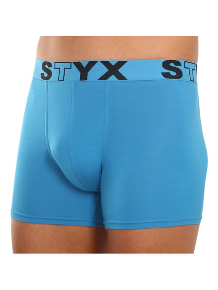 Styx Pánské boxerky Styx long sportovní guma světle modré