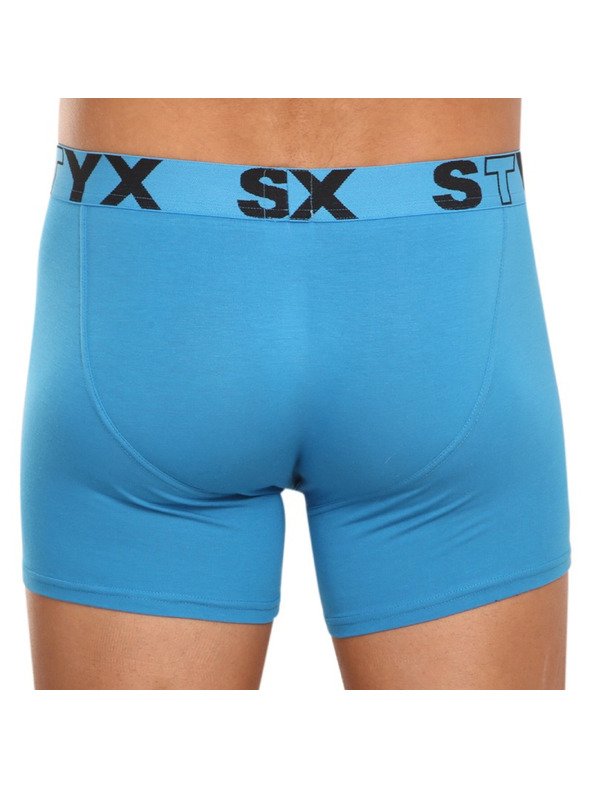 Styx Pánské boxerky Styx long sportovní guma světle modré