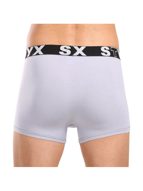 Styx Sada tří - pánské boxerky Styx sportovní guma šedé