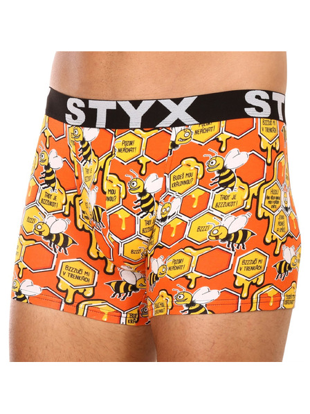 Styx Pánské boxerky Styx long art sportovní guma včelky