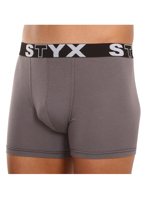Styx Pánské boxerky Styx long sportovní guma tmavě šedé