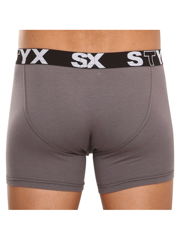 Styx Pánské boxerky Styx long sportovní guma tmavě šedé