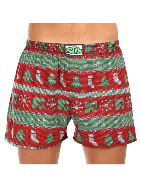 Styx Pánské trenky Styx art klasická guma Vánoce pletené