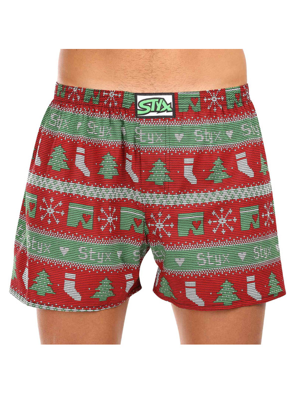 Styx Pánské trenky Styx art klasická guma Vánoce pletené