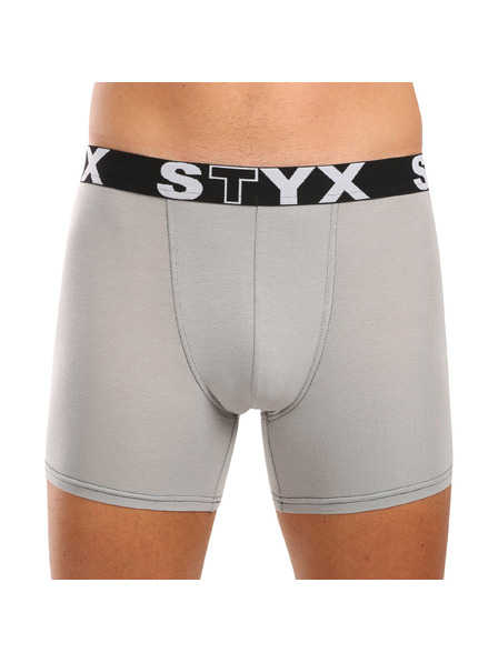 Styx Pánské boxerky Styx long sportovní guma světle šedé