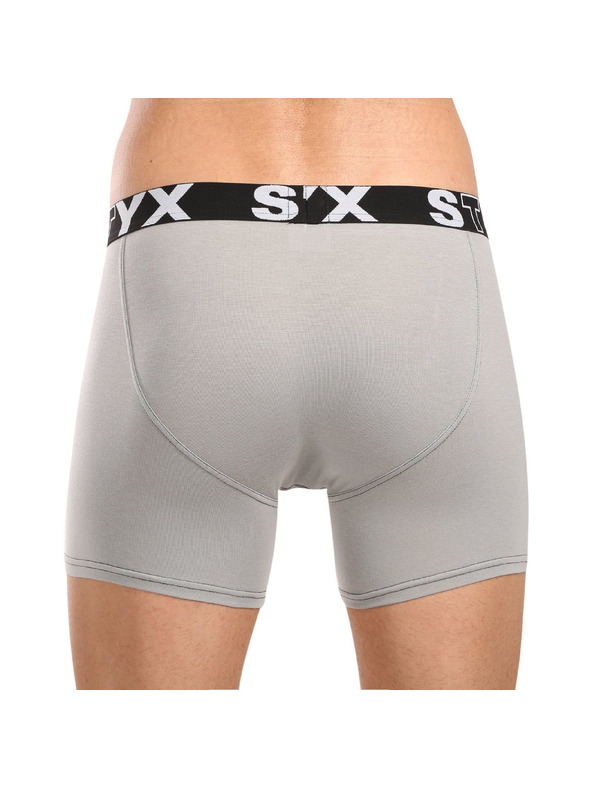 Styx Pánské boxerky Styx long sportovní guma světle šedé