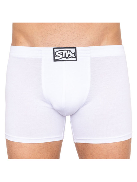 Styx Pánské boxerky Styx long klasická guma bílé