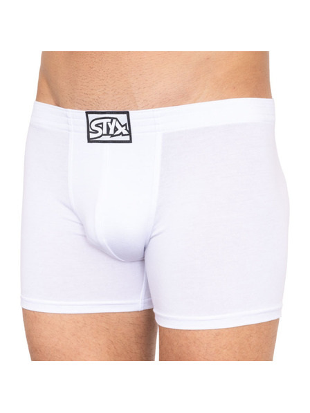 Styx Pánské boxerky Styx long klasická guma bílé