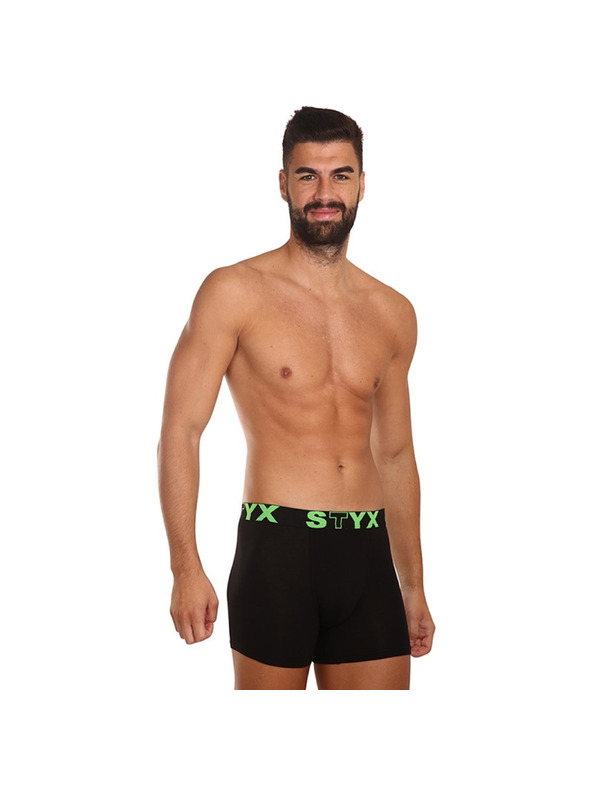 Styx Pánské boxerky Styx long sportovní guma černé