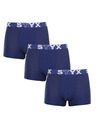 Styx Sada tří - pánské boxerky Styx sportovní guma tmavě modré