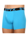 Styx Pánské boxerky Styx long sportovní guma světle modré