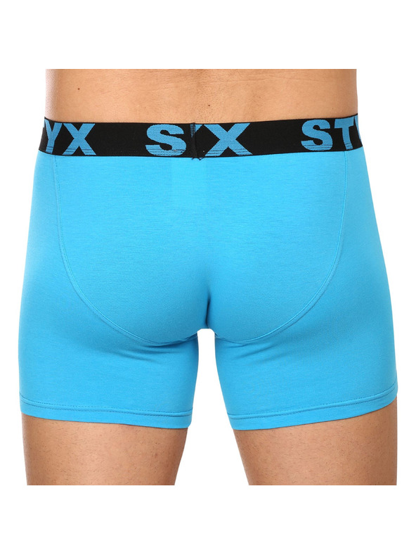 Styx Pánské boxerky Styx long sportovní guma světle modré