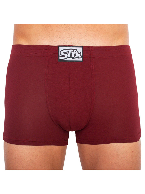Styx Pánské boxerky Styx klasická guma vínové