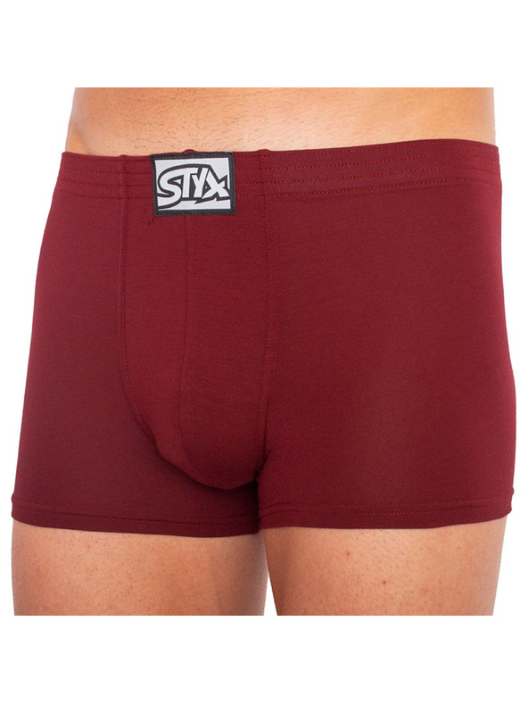 Styx Pánské boxerky Styx klasická guma vínové