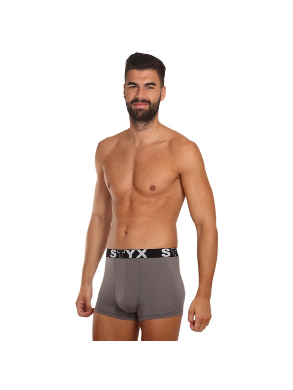 Styx Pánské boxerky Styx sportovní guma tmavě šedé