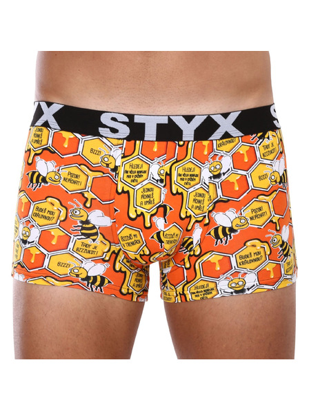 Styx Pánské boxerky Styx art sportovní guma včelky