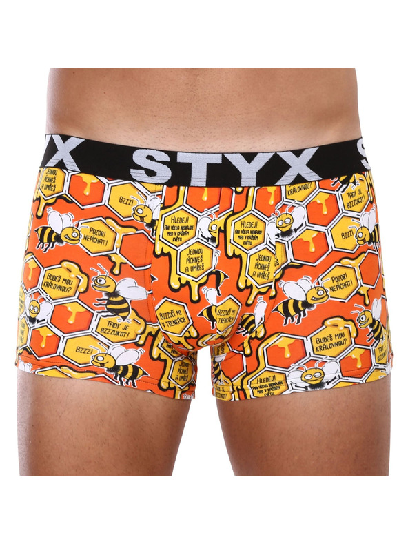 Styx Pánské boxerky Styx art sportovní guma včelky