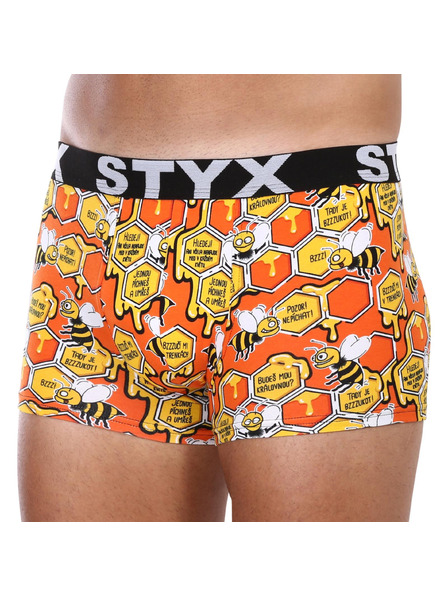 Styx Pánské boxerky Styx art sportovní guma včelky