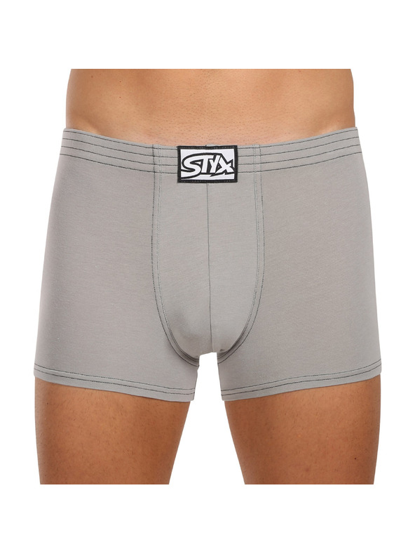 Styx Pánské boxerky Styx klasická guma světle šedé