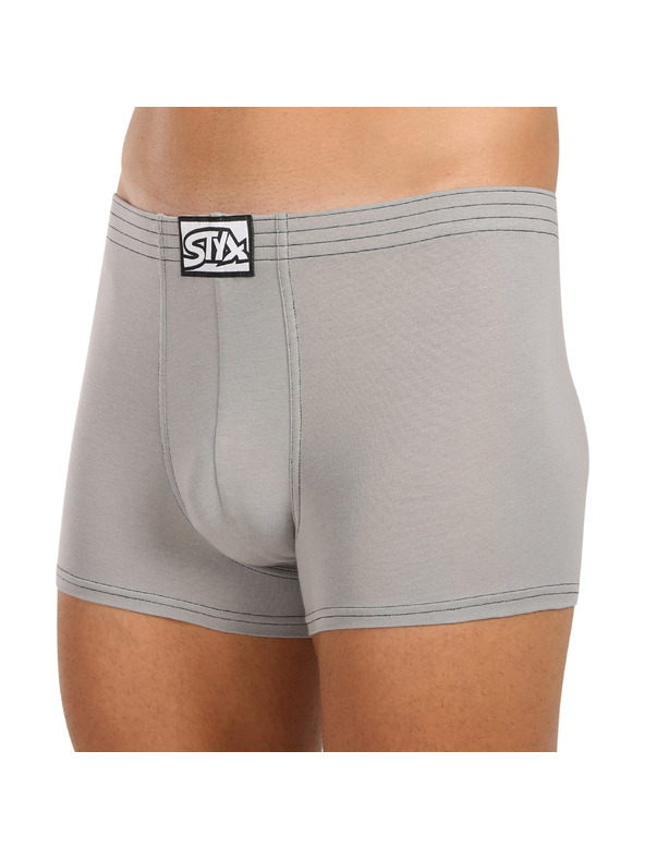 Styx Pánské boxerky Styx klasická guma světle šedé