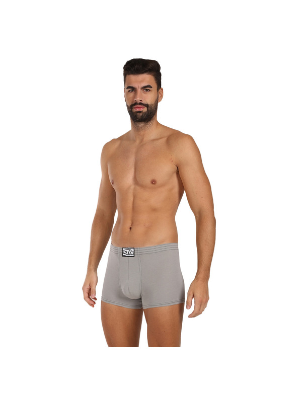 Styx Pánské boxerky Styx klasická guma světle šedé