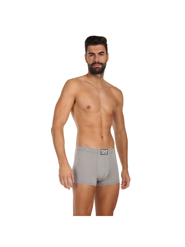 Styx Pánské boxerky Styx klasická guma světle šedé